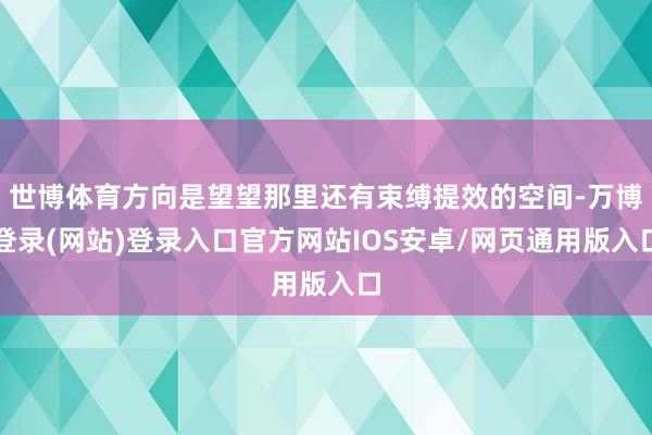 世博体育方向是望望那里还有束缚提效的空间-万博登录(网站)登录入口官方网站IOS安卓/网页通用版入口