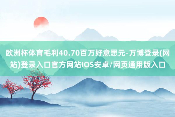 欧洲杯体育毛利40.70百万好意思元-万博登录(网站)登录入口官方网站IOS安卓/网页通用版入口