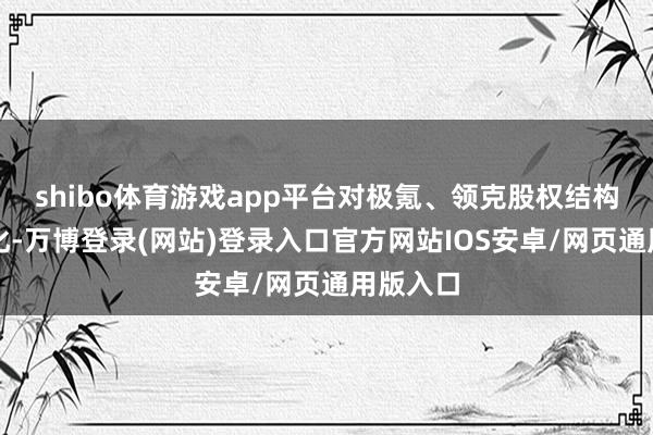 shibo体育游戏app平台对极氪、领克股权结构进行优化-万博登录(网站)登录入口官方网站IOS安卓/网页通用版入口